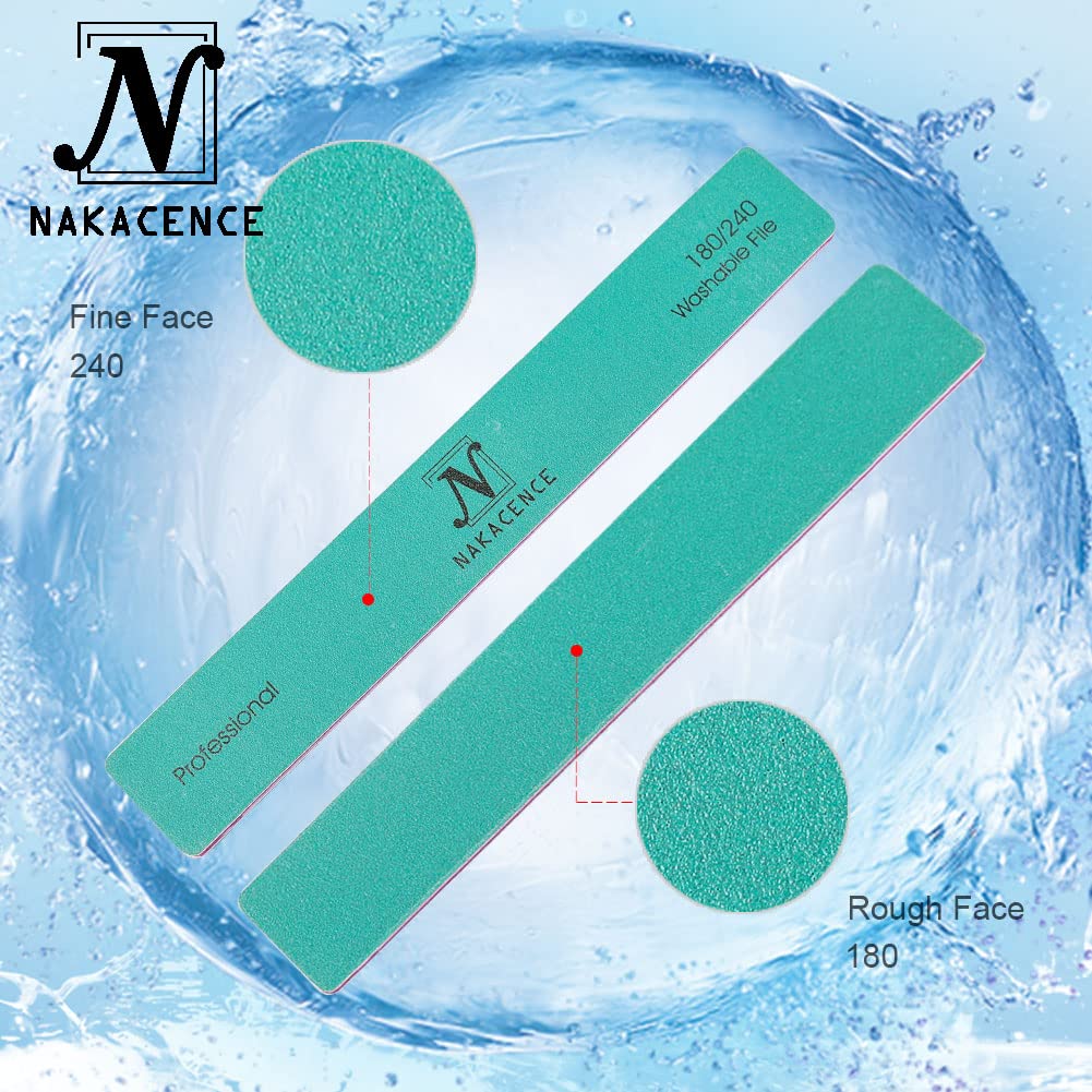 Nail file and Buffer 180/240 Grit Professional Emery Boards for Nails, Double Sides Washable Durable Dustless Nail File for Nail Art DIY or Nail Manicure Salon