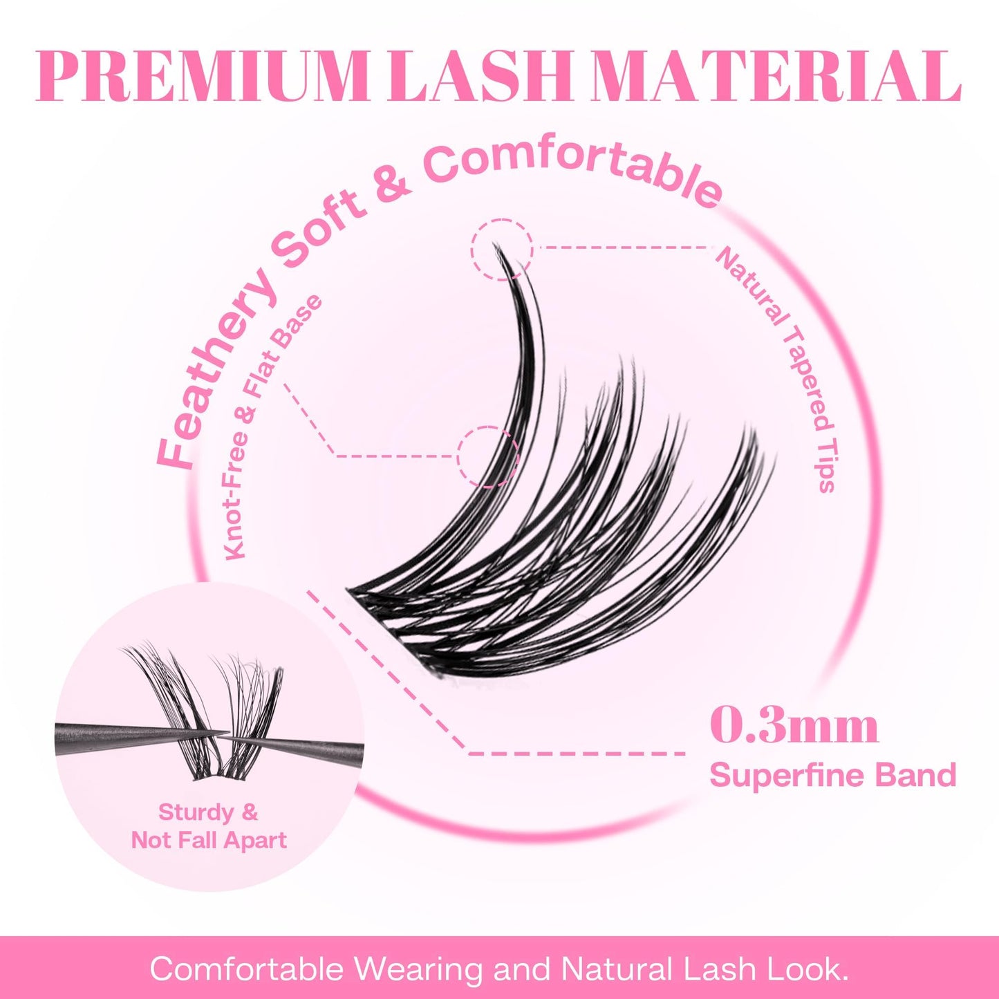 CALAILIS Cluster Lashes, 144Pcs D Curl Lash Clusters DIY Lash Extensions Mega Volume Eyelash Clusters Reusable Wispy Individual Lashes Super Thin Band and Soft (DD506, D-10-16MIX)