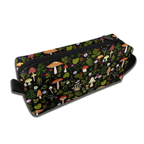 Mushrooms Nature Makeup Bag For Women, Portable Cosmetic Bag Zipper Pouch Travel Toiletry Organizer Bag