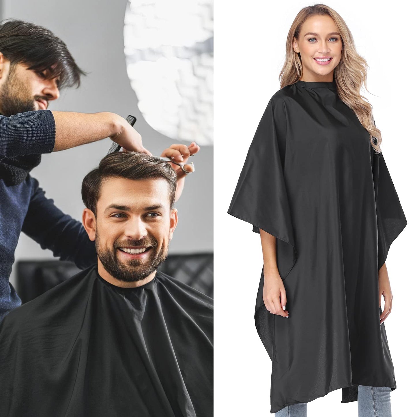 Professional Salon Barber Cape for Men/Women - Hairdressing Waterproof Hair Cutting Cape with Adjustable Snap Closure,Salon Equipment for Hair Stylist and Home Use