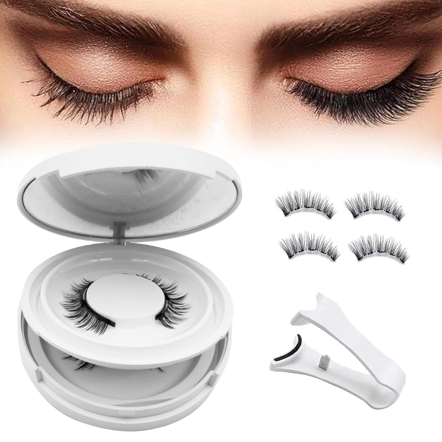 Magnetic Eyelashes,Magnetic Lashes,Magnetic Eyelashes with Applicator,Magnetic Lashes no Glue or Liner Needed (Natural,Devil)