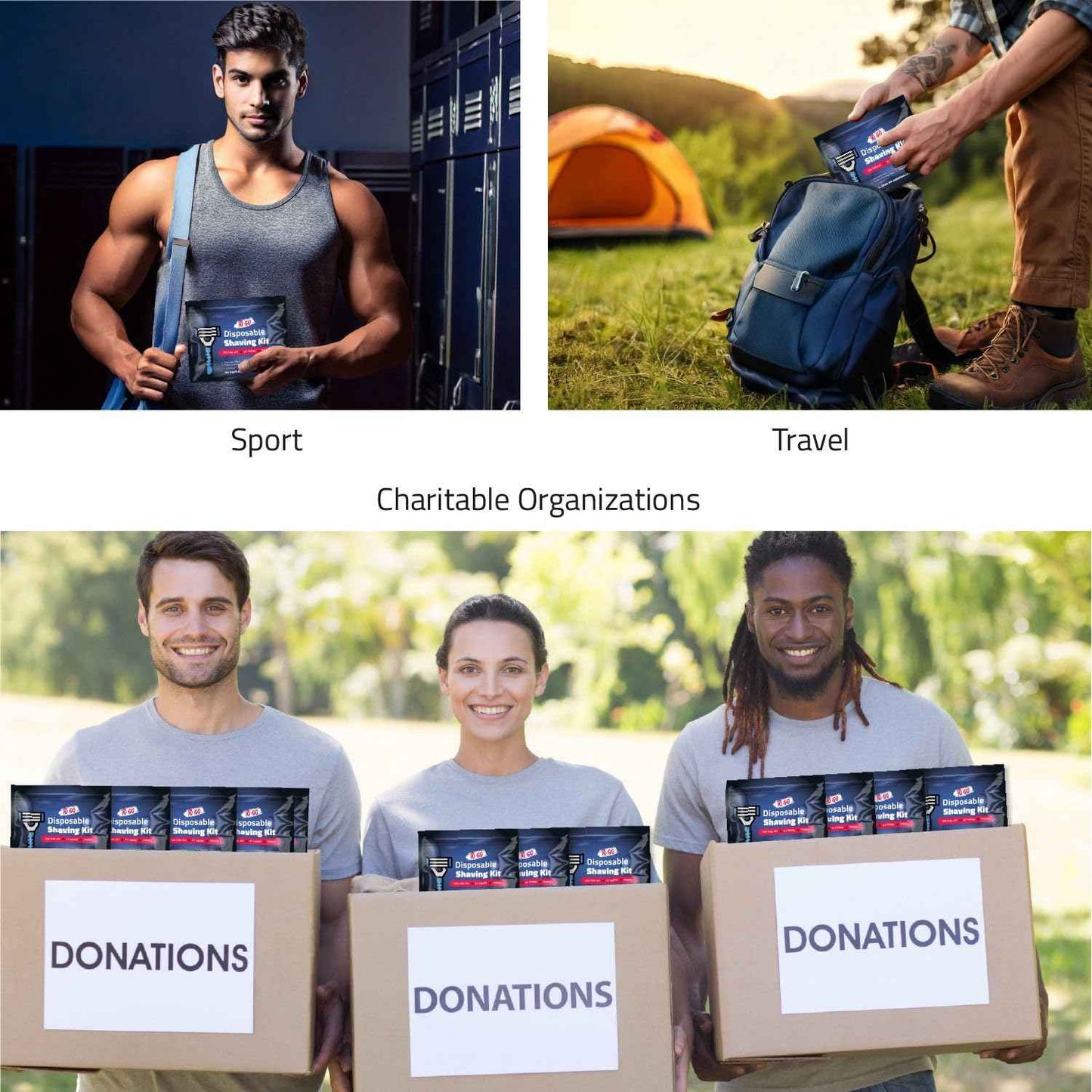 On-the-Go Shaving Kit – Disposable Razor, Shaving Cream, Washcloth & Aftershave Wipe – Travel Friendly, Grooming Essentials for Hygiene when on the Go - Black (5)