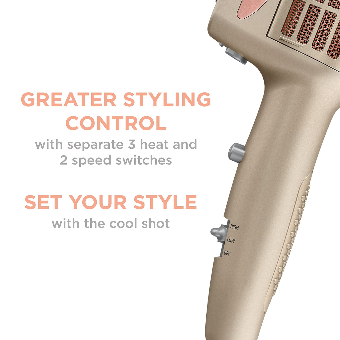 INFINITIPRO BY CONAIR 4-in-1 Frizz Free Styling Hair Dryer, 1875W Hair Dryer and 4 Attachments