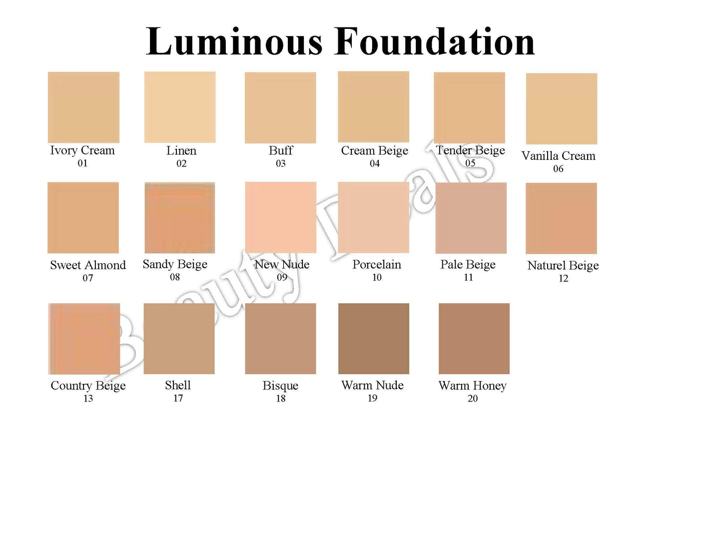 Beauty Deals Luminous Foundation Radiant Finish Undetectable Coverage (Cream Beige)