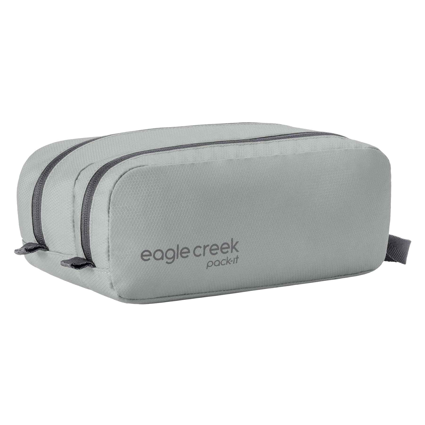 Eagle Creek Pack-It Reveal Quick Trip - Dual-Compartment Toiletry Bag for Travel - Full-Length Zipper Compartments - Recycled Fabric Construction - Water-Resistant & Quick-Drying - Storm Grey