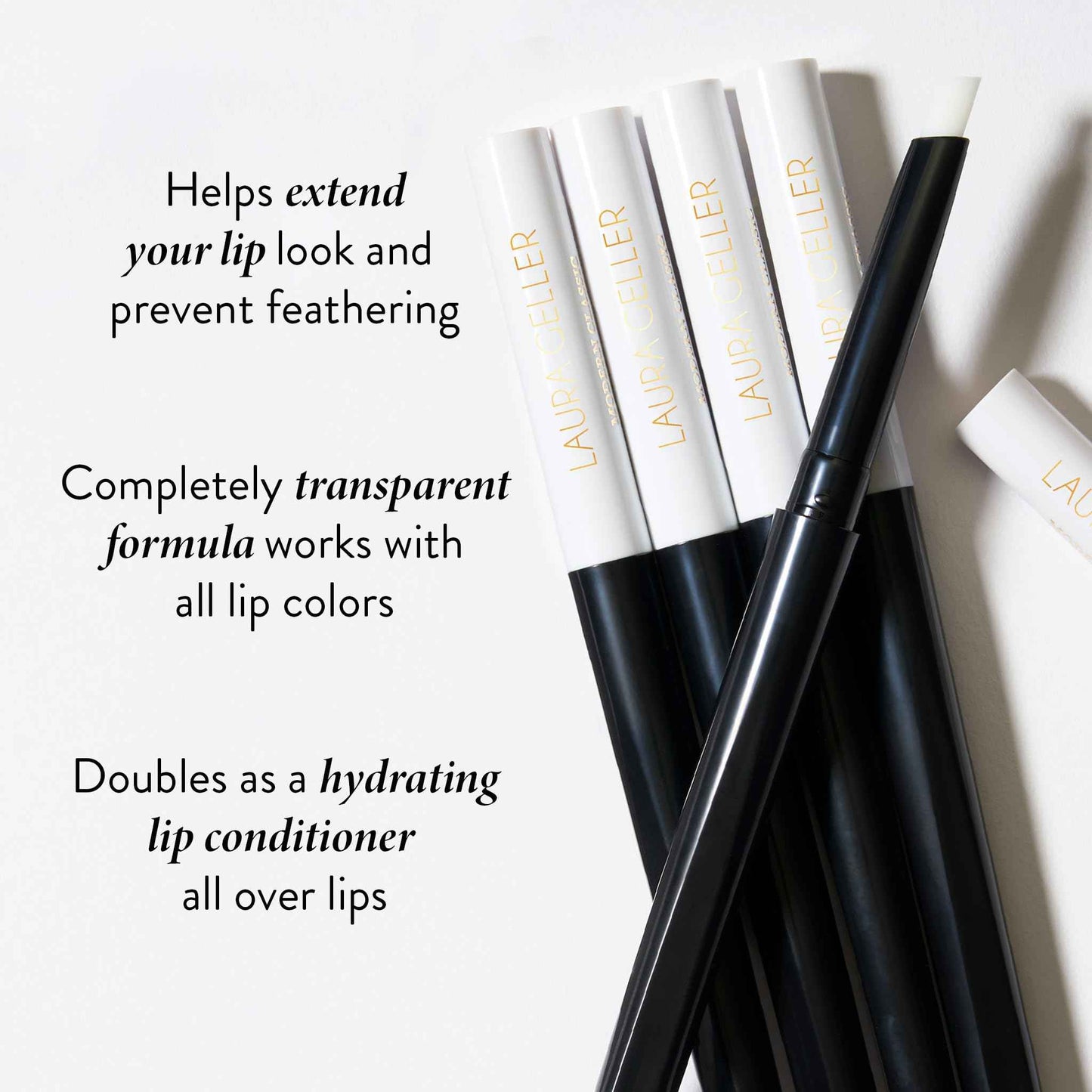 LAURA GELLER NEW YORK Italian Marble Sheer Lipstick, Honey Bun + Modern Classic Invisible Color Locking Lip Liner, Clear