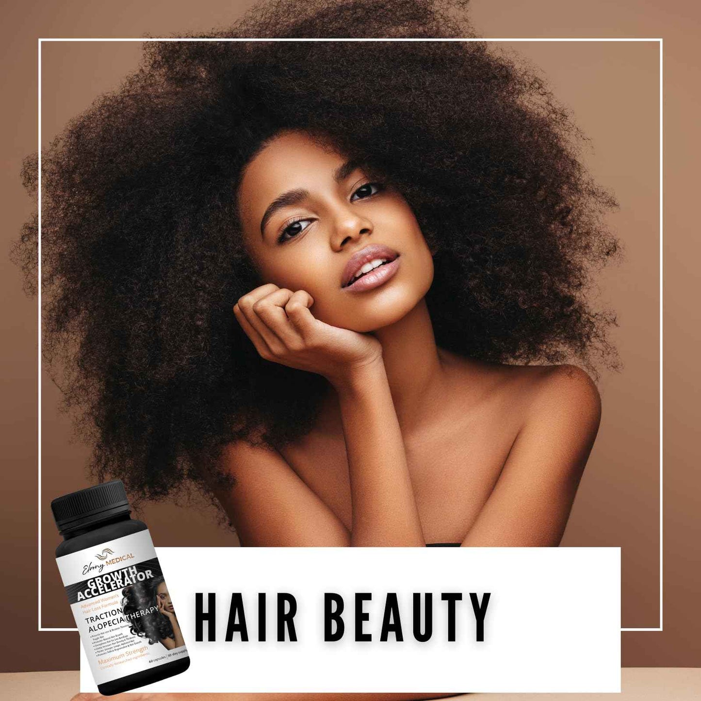 Ebony Medical Hair Regrowth Supplement for Women – Traction Alopecia & Thinning Hair Support – Follicle Repair, Stronger Hair Growth & Density – Keratin Boost, Natural Hair Vitamins – 30-Day Supply