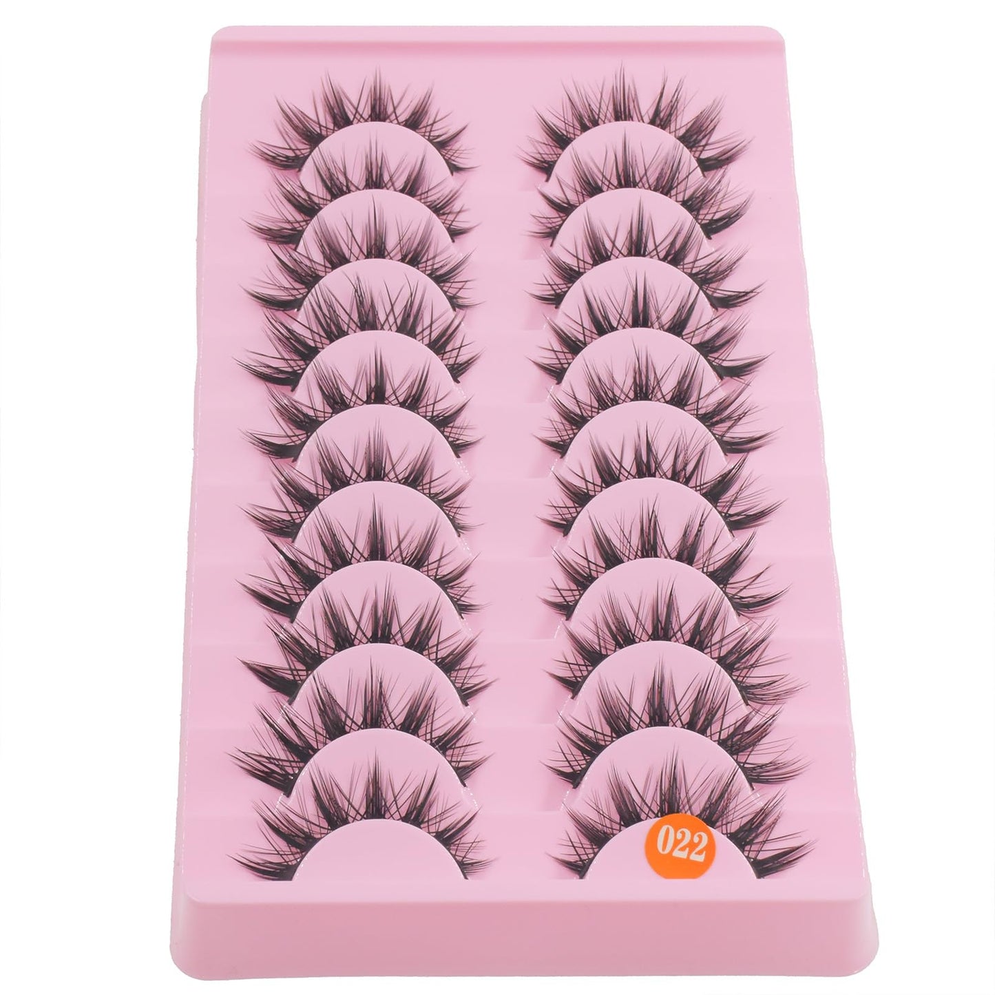 AUGENL 10Pairs False Eyelashes Cute Japanese Style Makeup Thick Eye Lash Extension,Cosplay Anime Makeup Eyelashes Reusable Lashes Manga Eye Makeup Tools (H03)