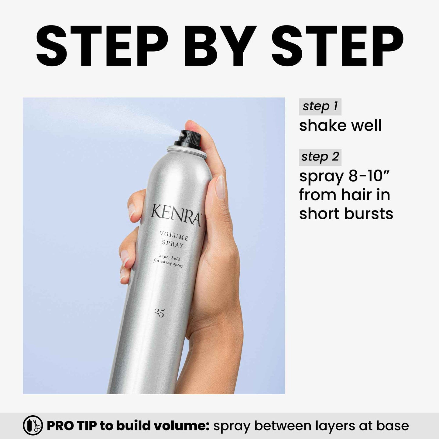 Kenra Professional Volume Spray 25 50% | Super Hold Finishing & Styling Hairspray | Flake-free & Fast-drying | Wind & Humidity Resistance | All Hair Types | 16 oz
