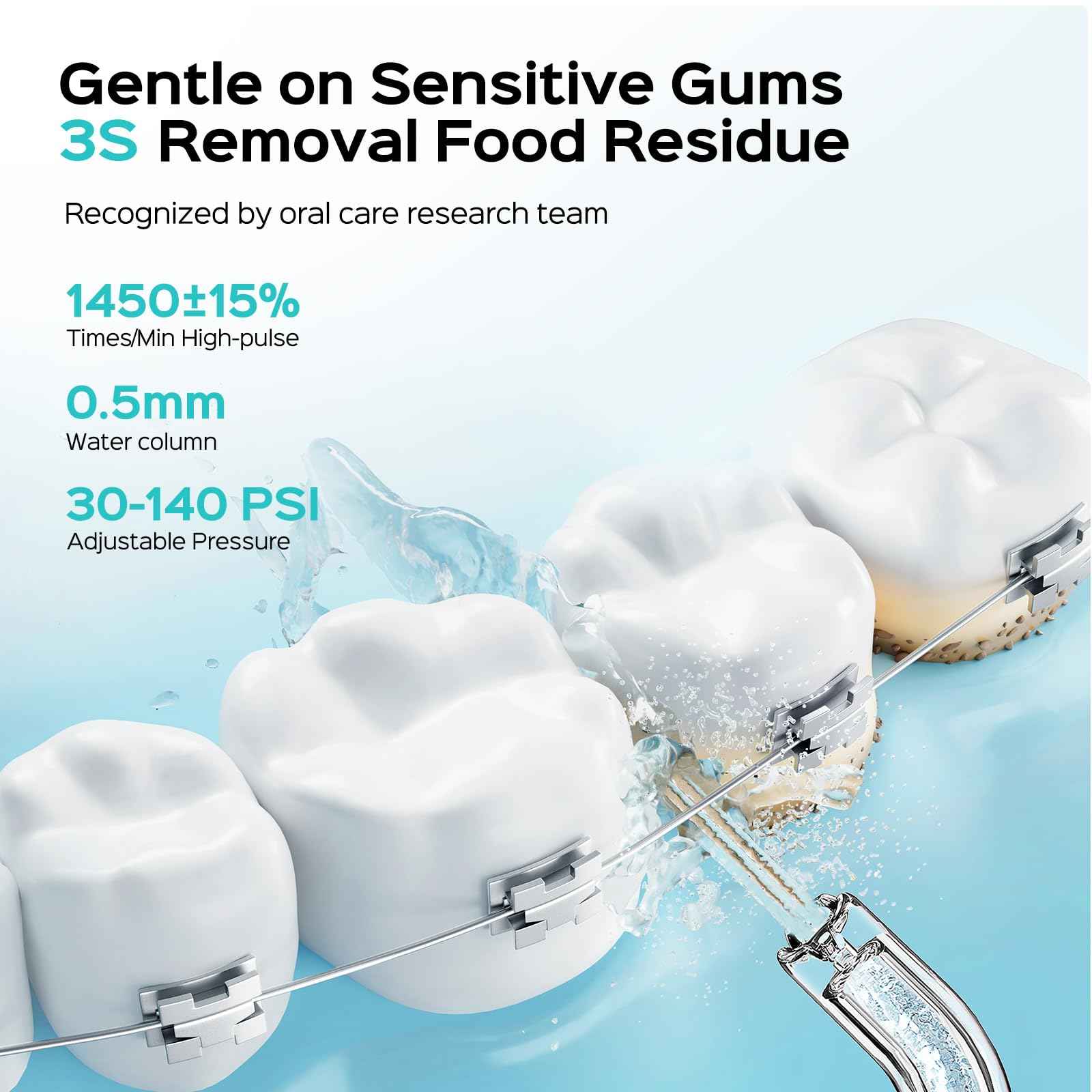 COSLUS Mini Water Flosser for Travel: Portable Lightweight Design Cordless Oral Irrigator with Removable Tank & 4 Modes, IPX7 Waterproof for Braces, Sensitive Teeth Travelers & Family Use, Green, T40