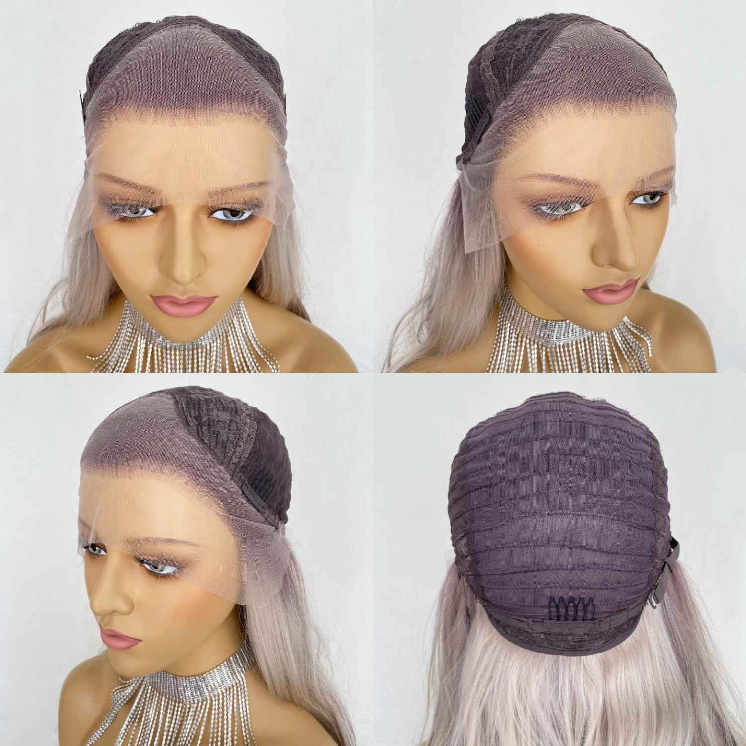 CIMITIKI Highlight Ash Blonde with Brown Colored 13x4 Lace Front Wig Ready to Wear HD Glueless 18Inch Body Wave Pre plucked Natural Hairline for Women