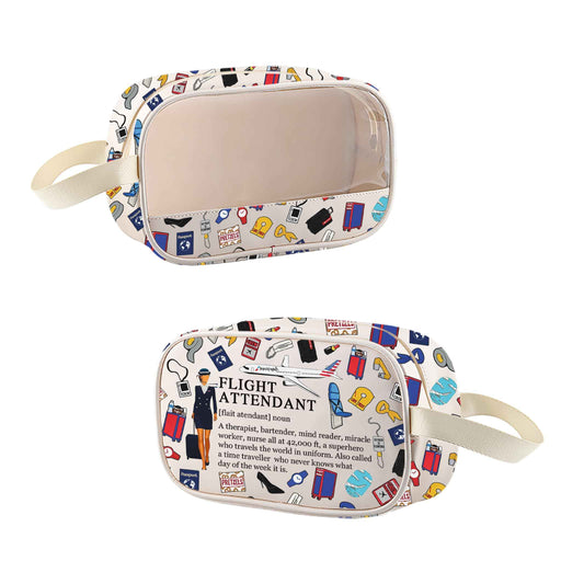 MEIKIUP Flight Attendant Gifts Air Stewardess Cosmetic Travel Bag Stewardess Aviation Makeup Pouch (Flight Attendant TMG)