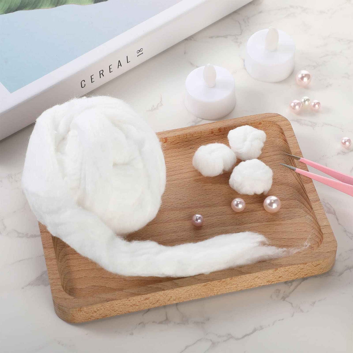 Nuogo Cotton Roll for Salon, 260 Feet 2lb Sliver Perm Cotton Coil for Hair Manicures Skin Care Beauty 900g Easy to Use