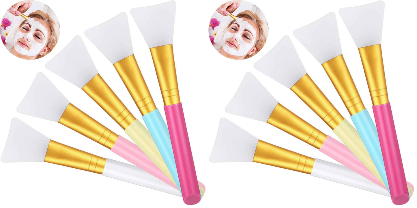 30 Pieces Silicone Face Mask Brushes Soft Silicone Facial Mud Applicator Clay Tools Face Mask Beauty Tools for Sleeping Mask, Mud Mask, Hairless Body Lotion and Body Butter, 5 Colors (Pack of 2)