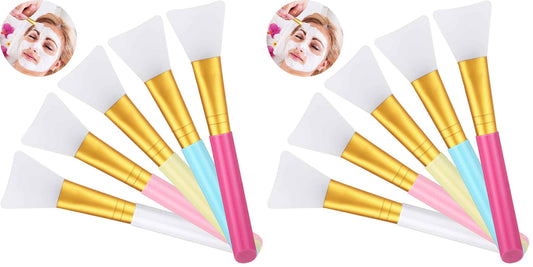 30 Pieces Silicone Face Mask Brushes Soft Silicone Facial Mud Applicator Clay Tools Face Mask Beauty Tools for Sleeping Mask, Mud Mask, Hairless Body Lotion and Body Butter, 5 Colors (Pack of 2)