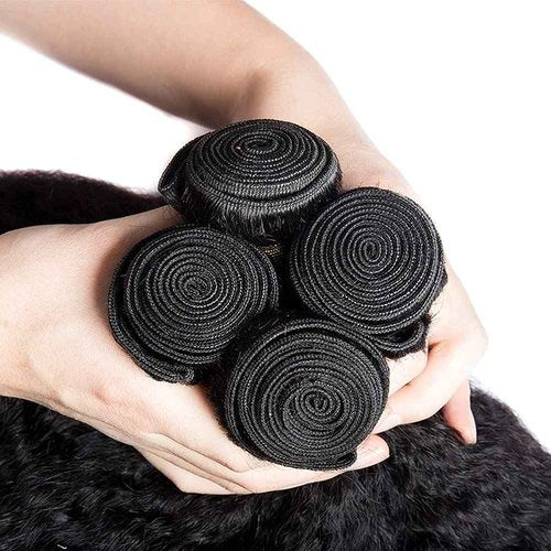 #1B Human Hair Bundles Yaki Straight Bundles 22 24 26 Inch Unprocessed Brazilian Virgin Hair Weave 3 Bundle Natural Color 50 Grams Per Bundle Kinky Straight Human Hair Extensions