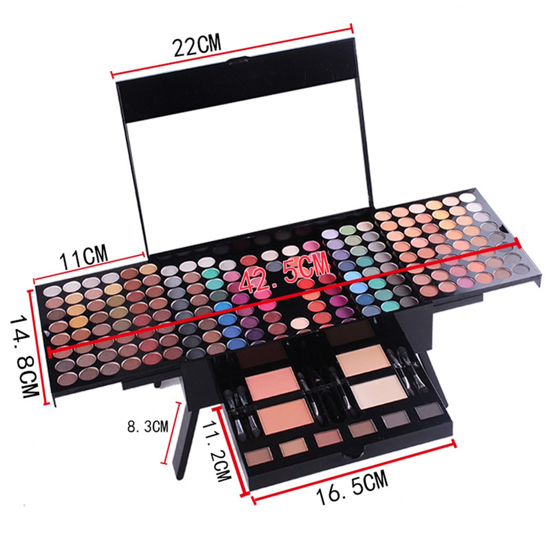 Pure Vie All-in-One Holiday Gift Makeup Set Essential Starter Bundle Include Eyeshadow Palette Lipgloss Concealer Blush Eyebrow Foundation Face Powder Eyeliner Pencil - Make up Kit for Women Full Kit