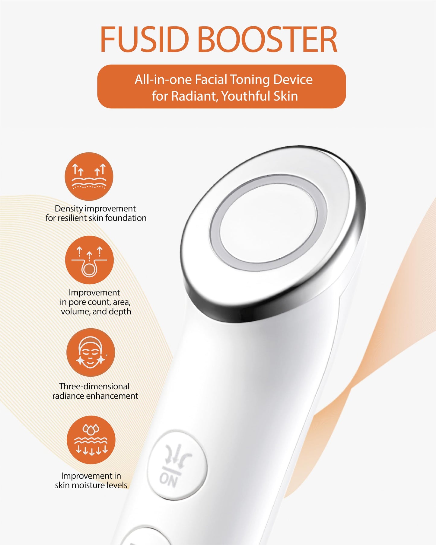 Fusidyne Fusid Booster - Microcurrent Facial Toning Tool. Korean Skincare for Skin Elasticity, Density, Radiance. Multi-Functional Skin Tightening Massager