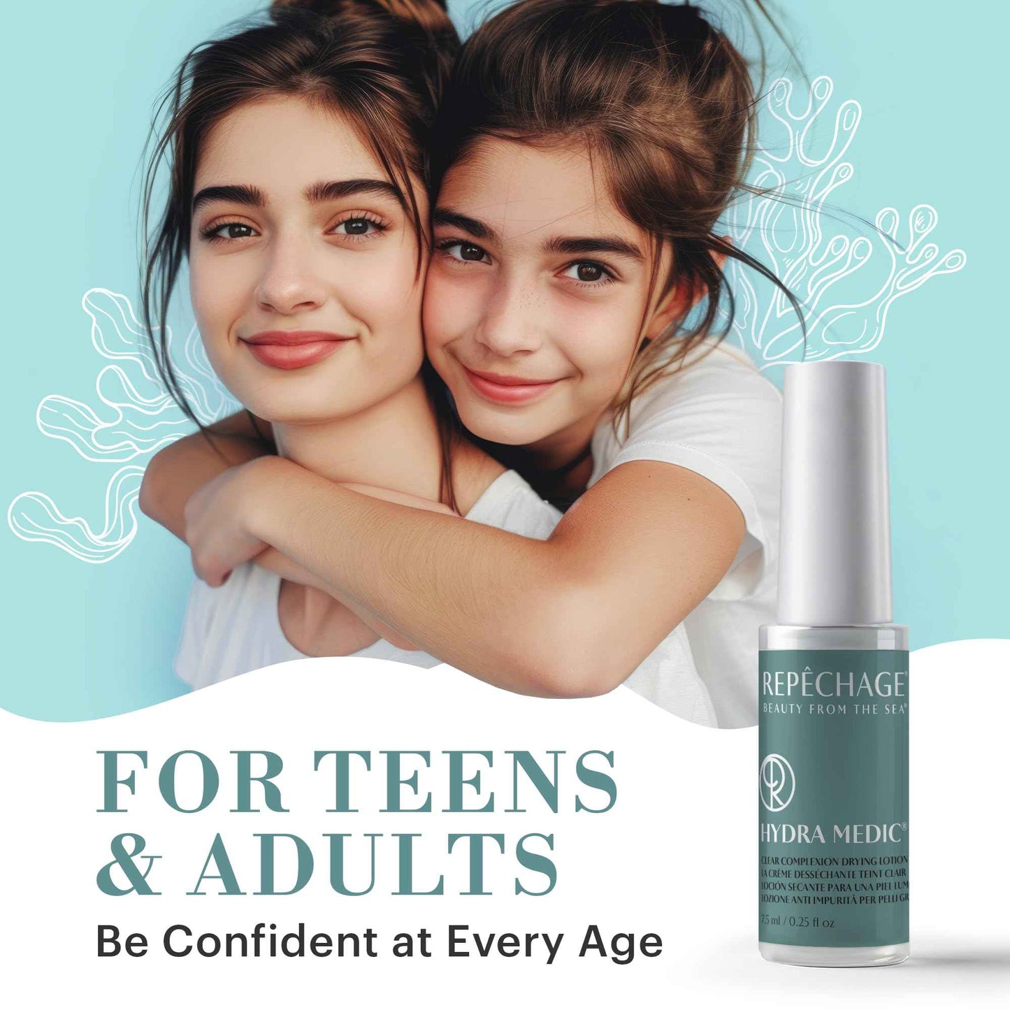 Repechage Drying Lotion Acne Spot Treatment - 0.25 FL Salicylic Acid & Fruit Acid Formula | Rapid Pimple & Blemish Reduction | Overnight Acne Treatment for Teens & Adults