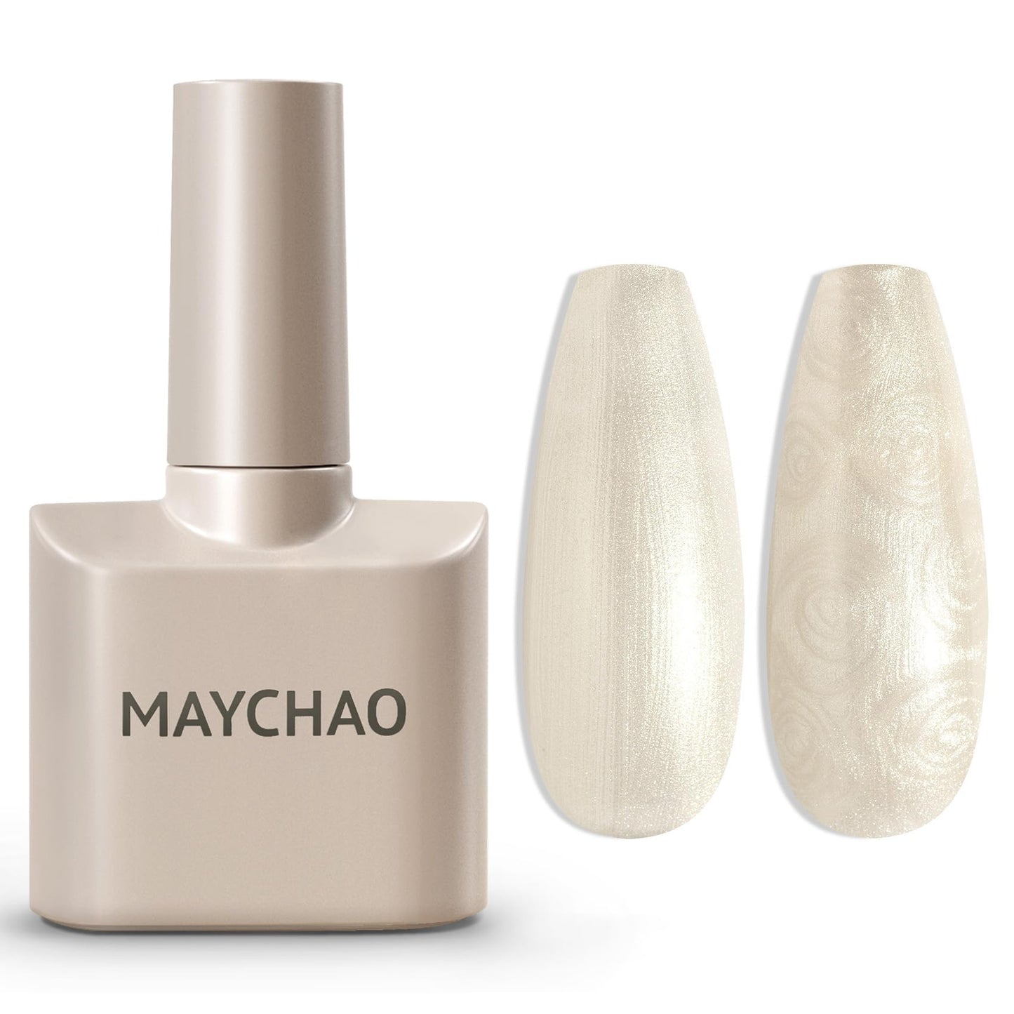 MAYCHAO 15ML Pearl Gel Nail Polish Pearlescent Shell Shimmer Mermaid Aurora Nude Gel Polish Swirl Thread Effect Soak Off UV LED Lamp Curing for Nail Art Manicure Salon DIY at Home, 0.5 OZ