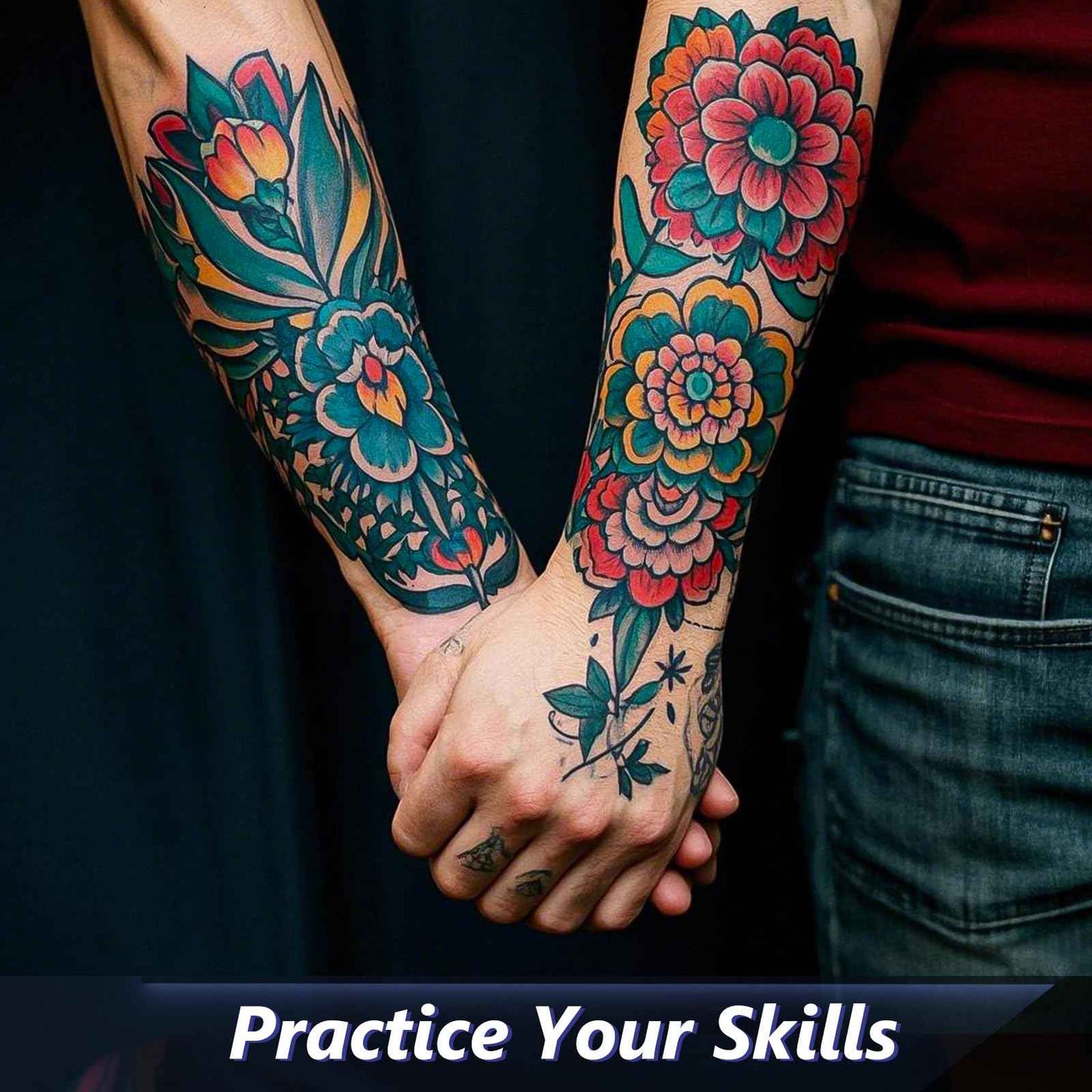 GRELEON Tattoo Practice Skin 10pcs Kit 3mm Thick Fake Skin Double Sides Blank Silicone Practice Skin Tattooing 11.7 * 7.8 Inch Soft for Beginners Artists