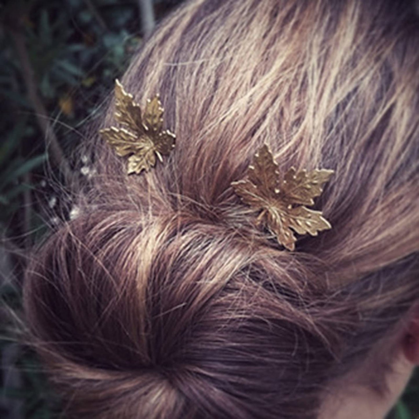 Aneneiceera Boho Maple Leaf Hair Clip Vintage Gold Maple Leaf Hair Pin Retro Hair Barrette Bride Hair Bobby Pins Wearing Hair Clamps Wedding Hair Accessories for Women and Girls 2Pcs(Leaf C)