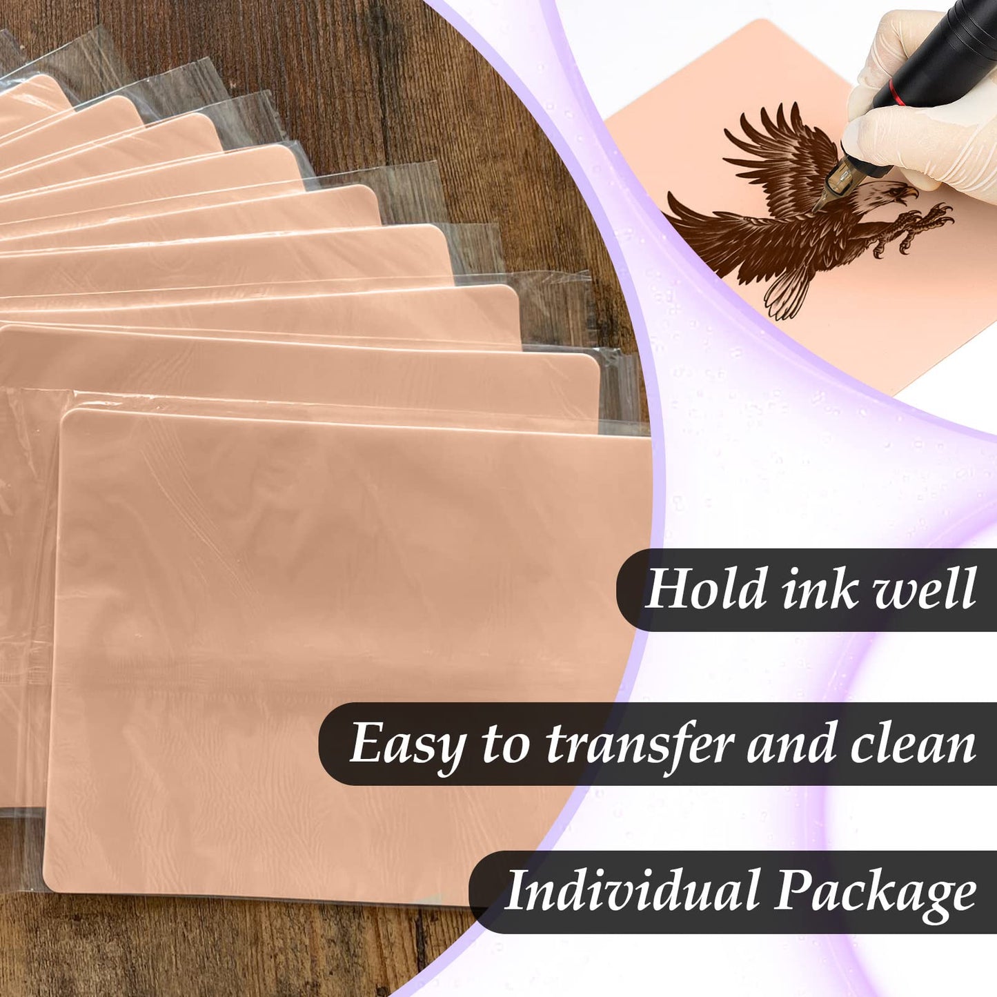 Fake Skin Tattoo Skin Practice - Usiriy 10Pcs Tattoo Practice Skins 7.4x5.6" Double Sides Blank Tattoo Supplies