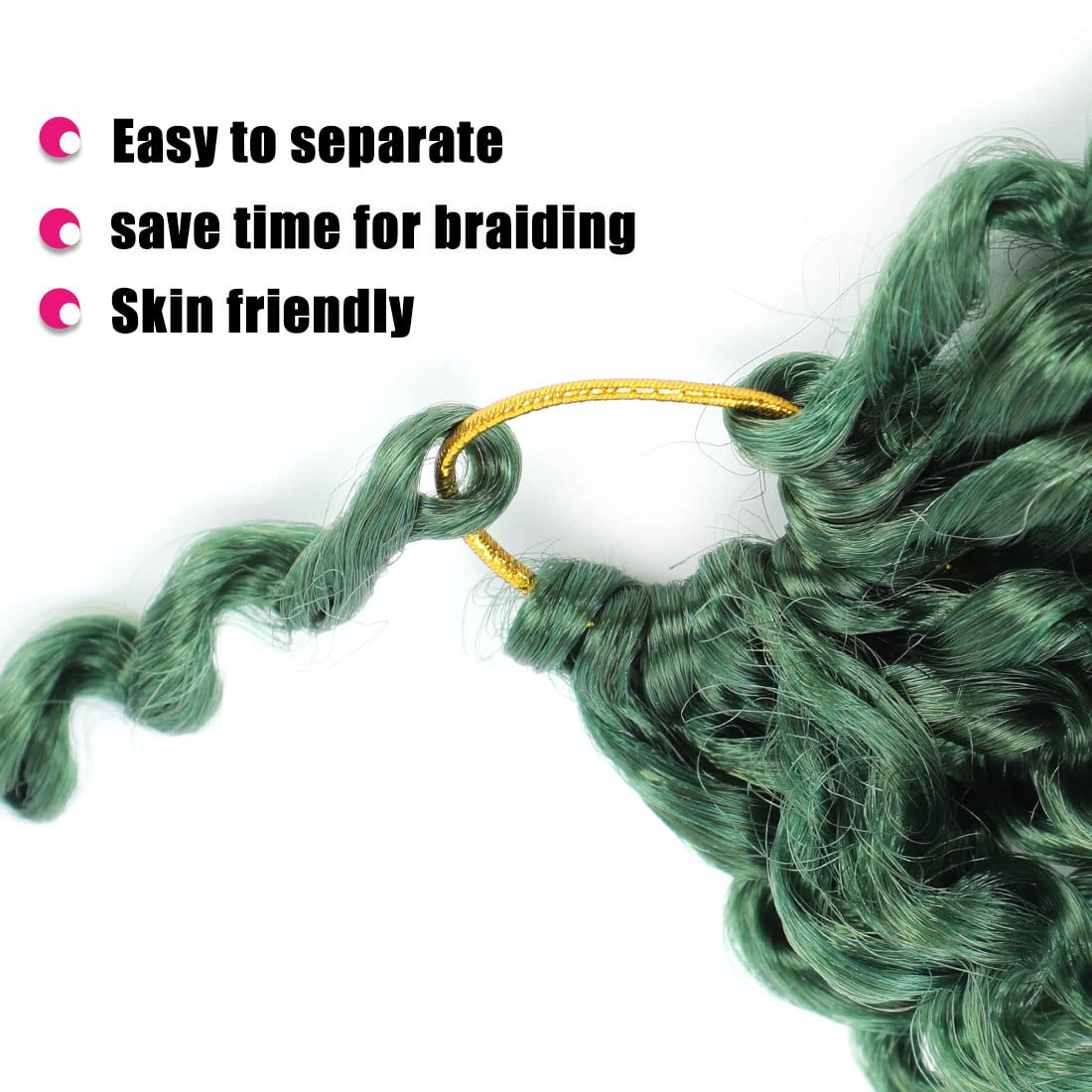 Passion Twist Hair 18Inch 6Packs Passion Twist Crochet Hair Water Wave Crochet Hair (18 Inch (Pack of 6), D-green) …