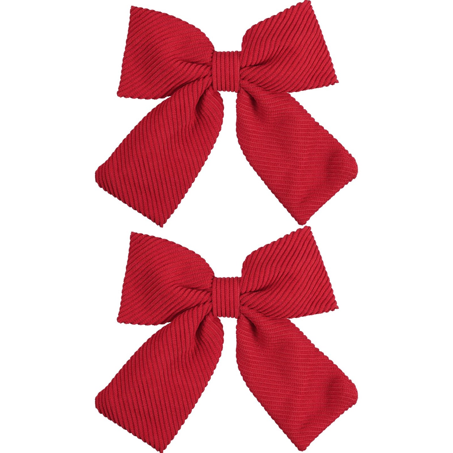 5" Red Corduroy Velvet Hair Bow Clips Valentines Big Ribbon Bowknot Alligator Barrettes Pins Back School Xmas Birthday Gift Outfit Decor Accessory for Teen Toddler Baby Girls Kids Women