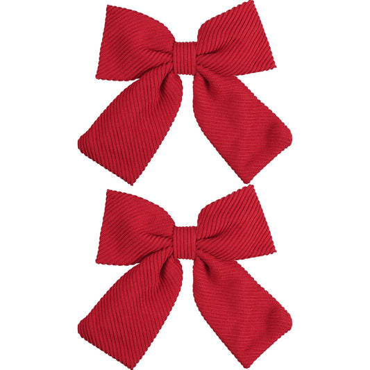 5" Red Corduroy Velvet Hair Bow Clips Valentines Big Ribbon Bowknot Alligator Barrettes Pins Back School Xmas Birthday Gift Outfit Decor Accessory for Teen Toddler Baby Girls Kids Women