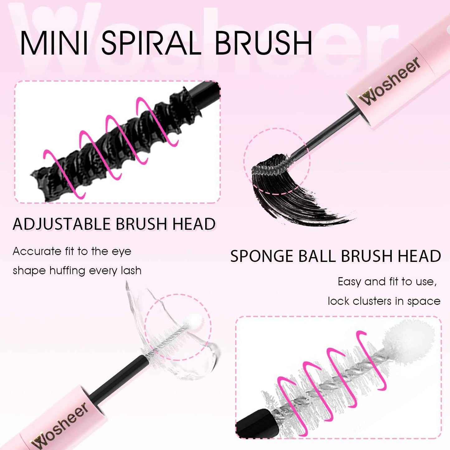 WOSHEER Lash Glue Bond and Seal Waterproof Long Lasting Strong Hold 2 in 1 Eyelash Glue Lash Bond and Seal Cluster Eyelash Bond and Seal for DIY Lash Extensions - Black