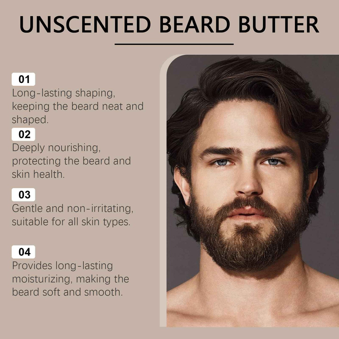 ipxkwll Cosmetics Para Barba, Bálsamo Estimulante de Barba, Ultra Potente Beard Stimulating Balm, Crema Para Barba, Moisturizes & Strengthens Beard, 100ML / 3.5OZ