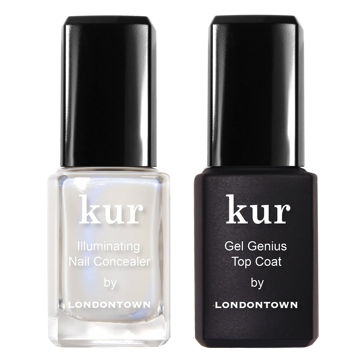 LONDONTOWN kur Milky Nail Conceal & Go Duo Set, Includes Milky Nail Illuminating Concealer & Gel Genius Top Coat, 2 Piece Set, 0.4 Fl Oz