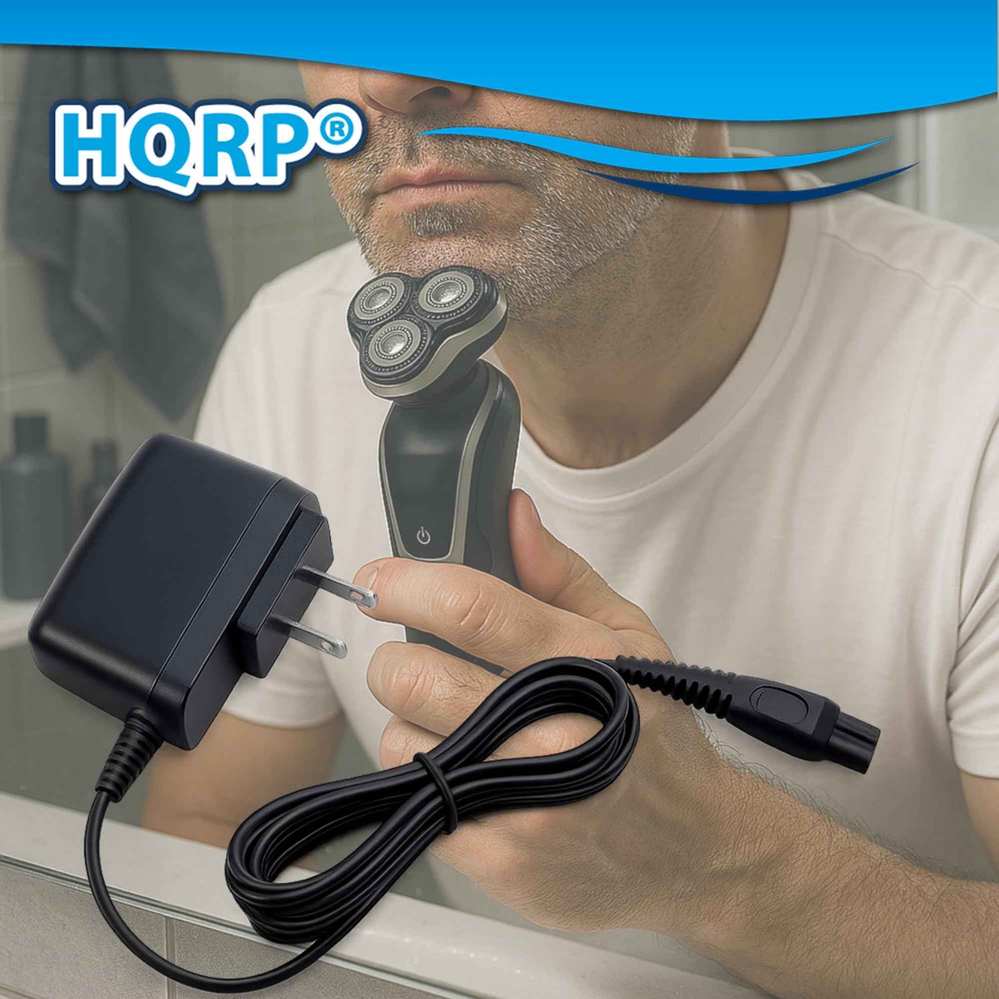 HQRP 15V AC Adapter Compatible with Philips Norelco 3100 3500 9000 9700 Series, S9721 AT811 7885XL 7886XL 8020X 8040X 8060X 8138XL 8867XL 8880XL 8881XL 8883XL 8890XL MG5750 BG2034 Shaver Charger