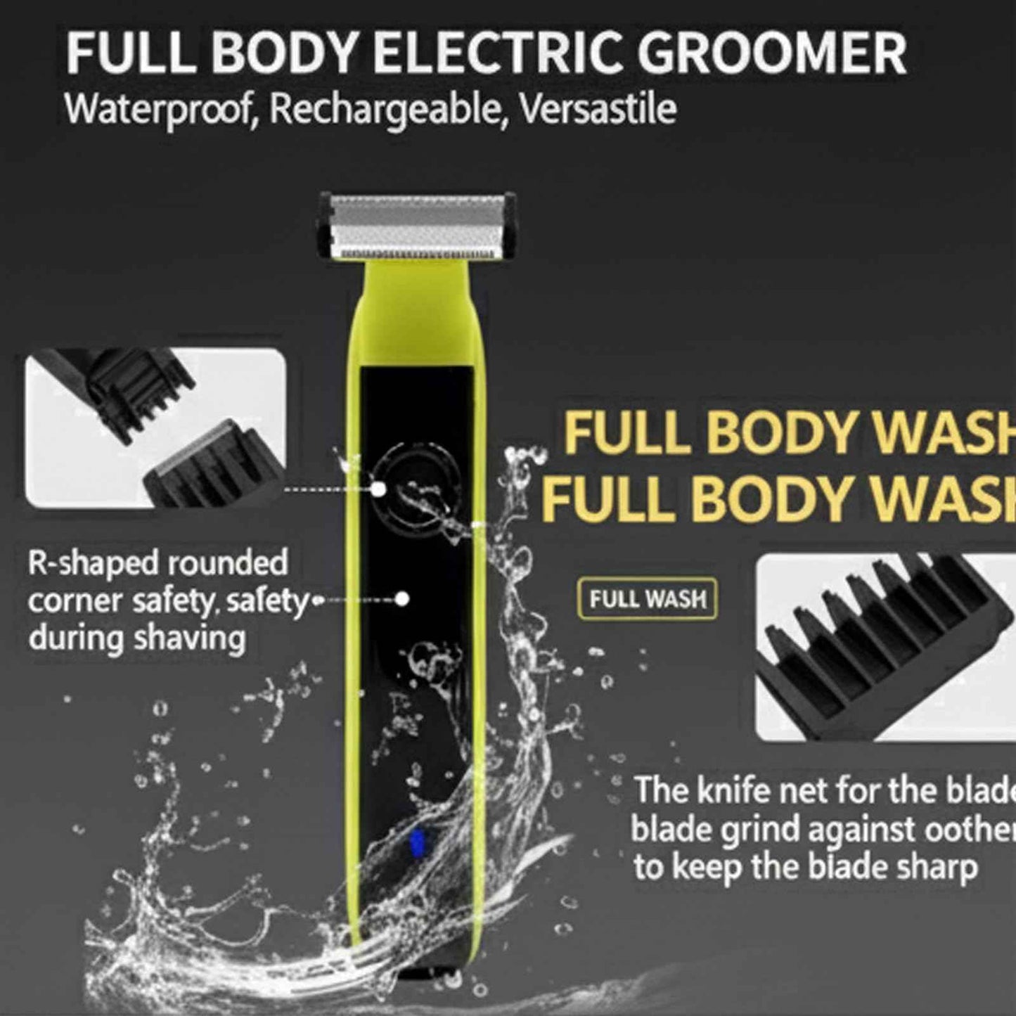 2025Beard & Body Hair Trimmer for Men [All-in-One] USB-C Fast Charging, Adjustable Comb,Groin & Ball Hair Painless Electric Shaver, Travel Razors, Dry Cordless Foil Shavers Low Noise