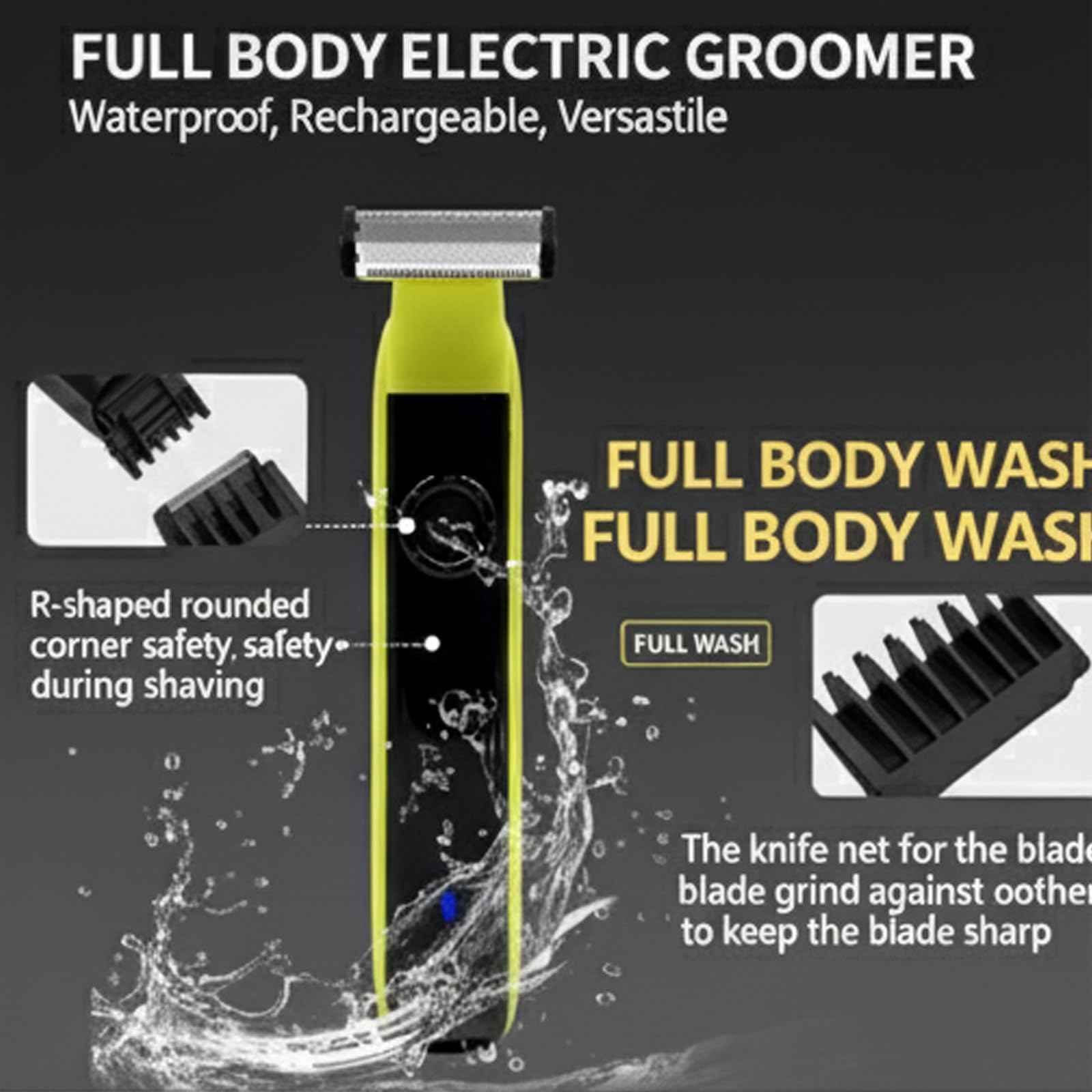 2025Beard & Body Hair Trimmer for Men [All-in-One] USB-C Fast Charging, Adjustable Comb,Groin & Ball Hair Painless Electric Shaver, Travel Razors, Dry Cordless Foil Shavers Low Noise