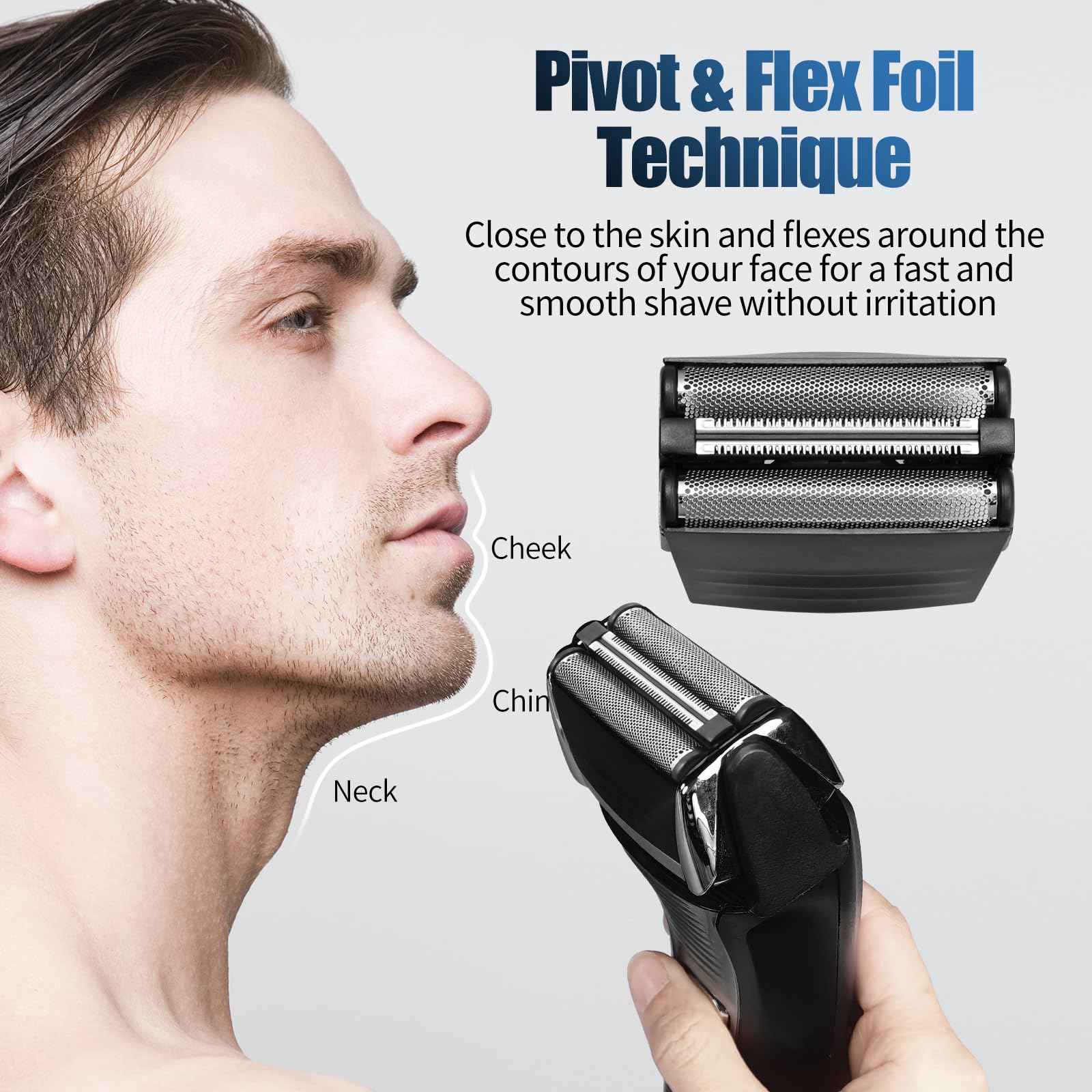 Shaver Replacement Foil Compatible with Remington TITANIUM-X Flex & Pivot Foil and Cutter F5800 & F7800,Shaver heads Fit for Remington F4900,F5800,F7800 (2 Pack)