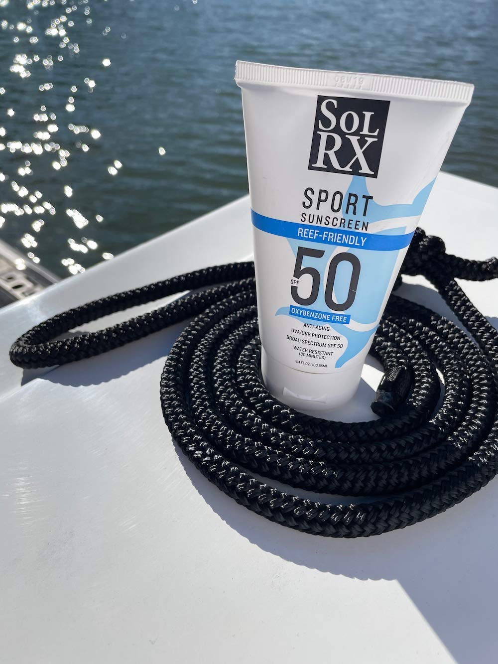 SolRX SPORT SPF 50 Sunscreen, Oxybenzone Free, Broad Spectrum UVA/UVB, Fragrance Free, Reef Friendly