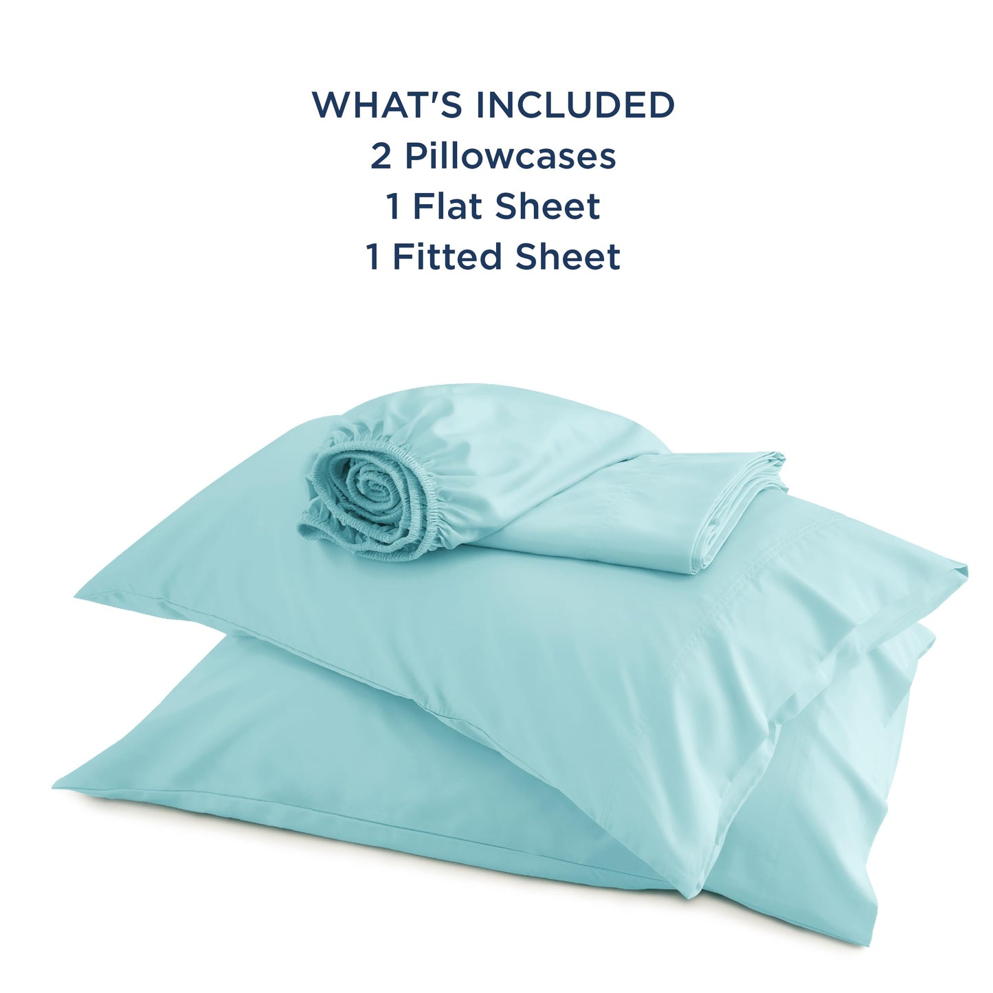 Bedsure Full Size Sheets, Cooling Sheets Full, Rayon Derived from Bamboo, Deep Pocket Up to 16", Breathable & Soft Bed Sheets, Hotel Luxury Silky Bedding Sheets & Pillowcases, Blue Tint