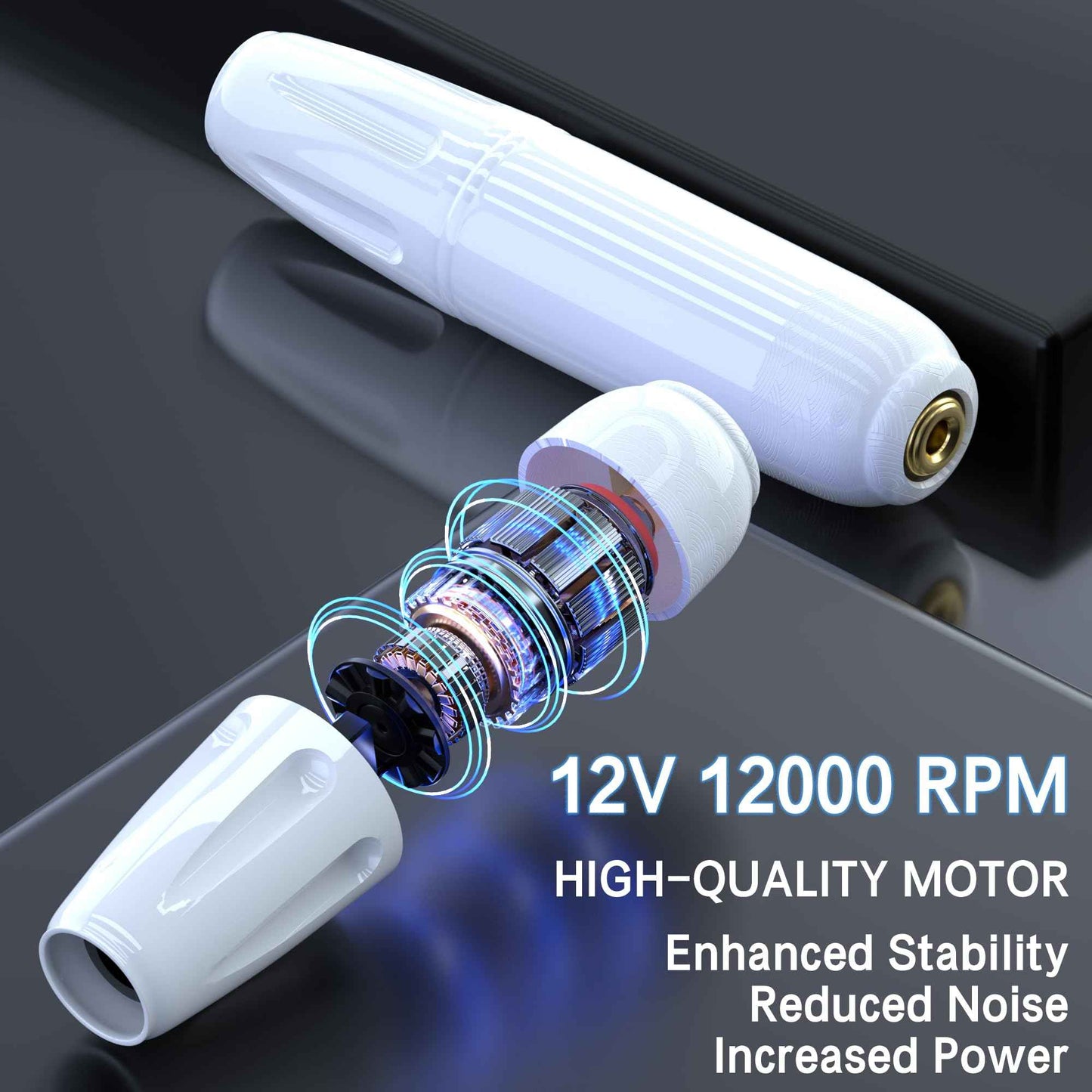 POSEIDON Wireless Rotary Tattoo Machine Kit with 20 Tattoo Cartridge Needles, Ink Set & 2 Rechargeable Batteries | Professional Portable Tattoo Gun for Beginners | Complete Starter Supplies