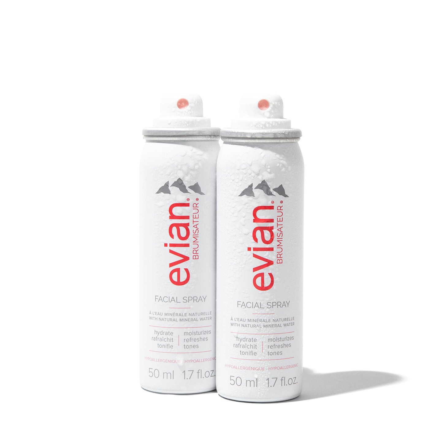 Evian Facial Spray Travel Duo 1.7 Fl Oz (Pack of 2)