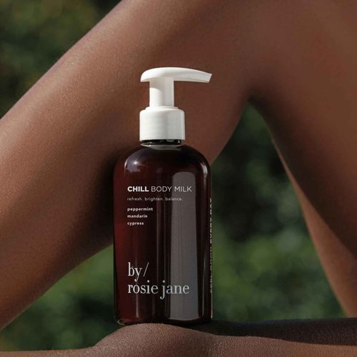 By Rosie Jane Chill Body Milk Skin Care - Milk Toner to Help Tone, Tighten and Hydrate Skin - Body Care Made with Peppermint, Mandarin & Cypress - Helps Promote Anti-Aging & Boost Radiance (250ml)