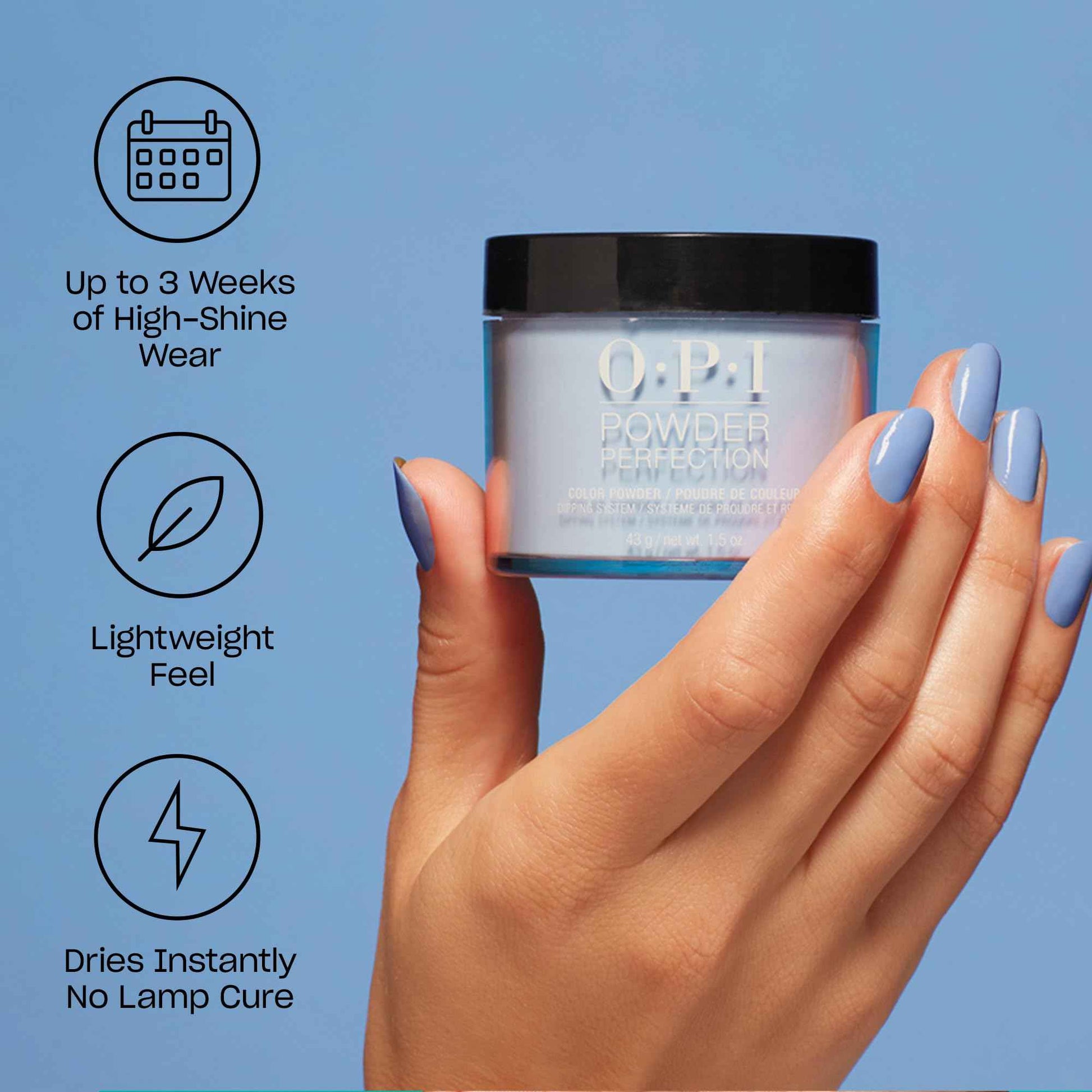 OPI Powder Perfection Alpine Snow | Opaque Soft White Crème Nail Dipping Powder | Classic Collection | 4.25 oz