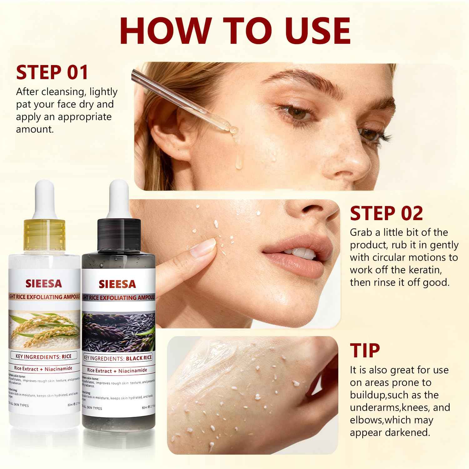 Rice Peel Shot,Peel Shot Glow Rice Ampoule Duo, White&Black Rice Exfoliant,Removes Dead Skin and Blackheads,Niacinamide Controls Oil Salicylic Acid Gentle Pore Clean, For Various SkinS(5.4 fl oz)