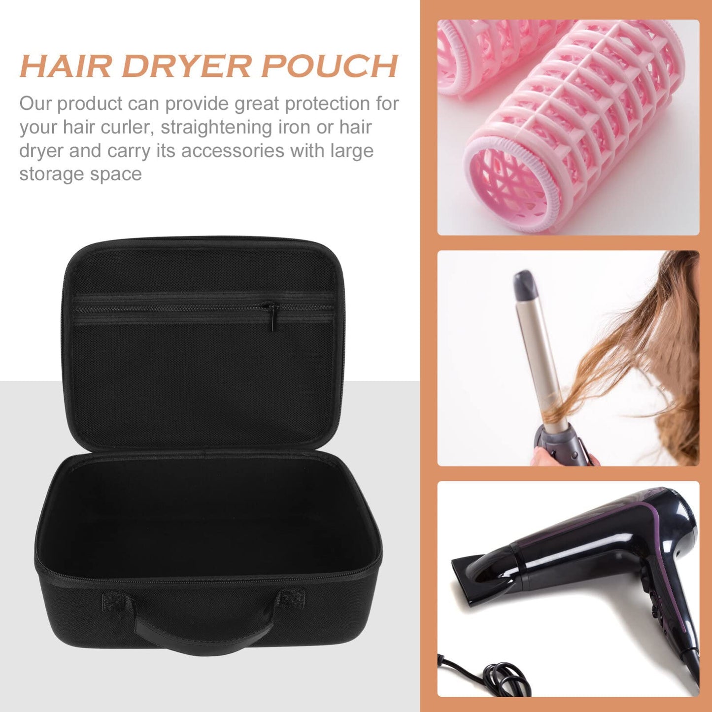 FRCOLOR Hair Dryer Case Holder Travel Storage Case Hair Blower Carrying Pouch Lightweight Eva Organizer Case Hard Shell Container Bag