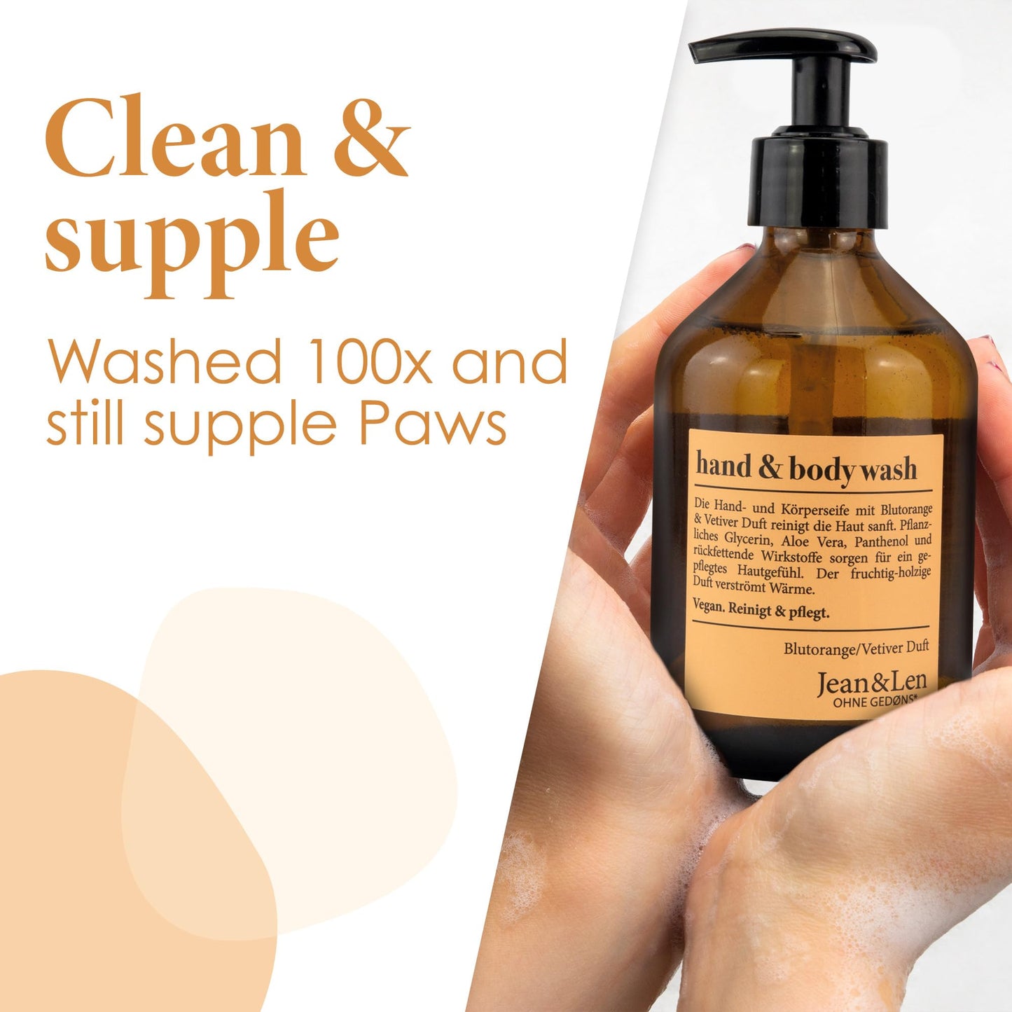 Jean & Len Hand & Body Wash Blood Orange & Vetiver