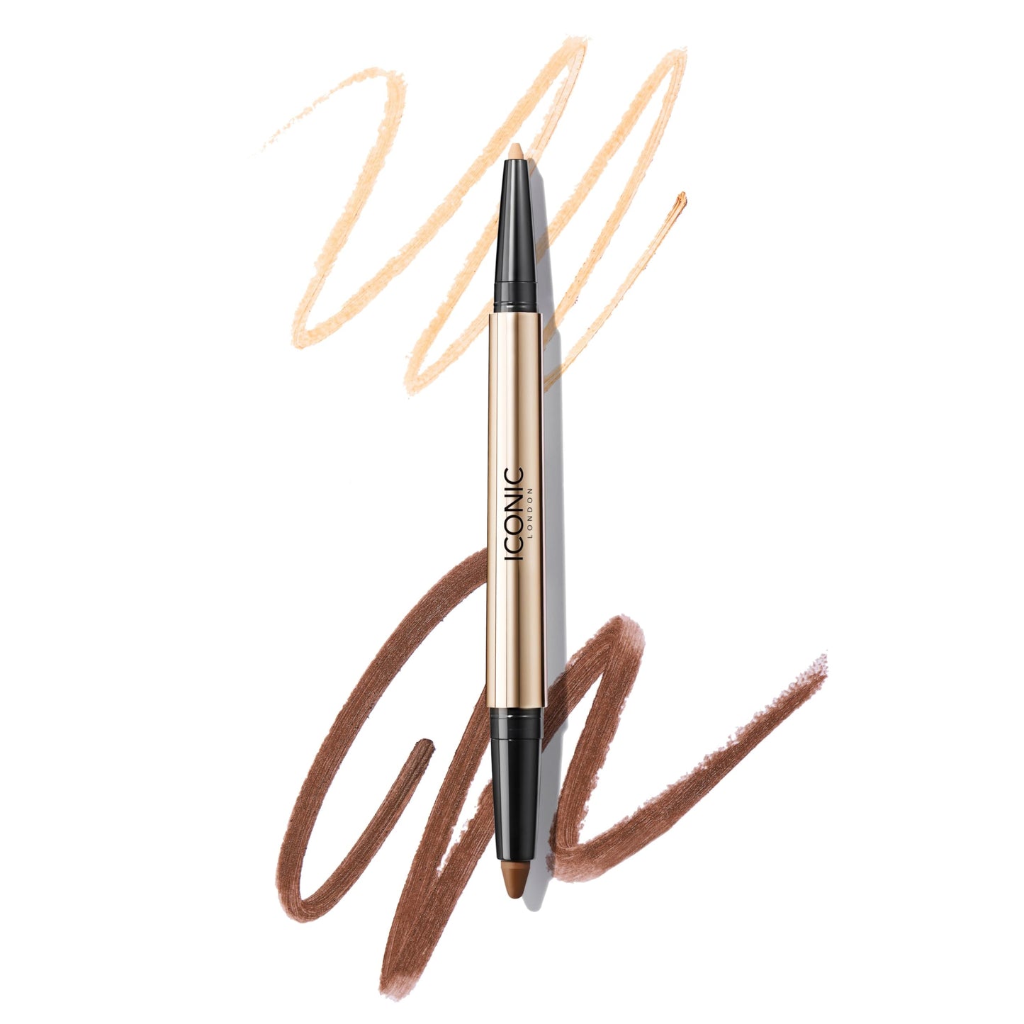 ICONIC LONDON Smokey Eye Duo Eyeliner | Creamy, Easy to Blend 2-in-1 Eyeliner Crayon, Water Resistant, Cruelty Free, Vegan Makeup (Natural Neutral) 0.027 oz