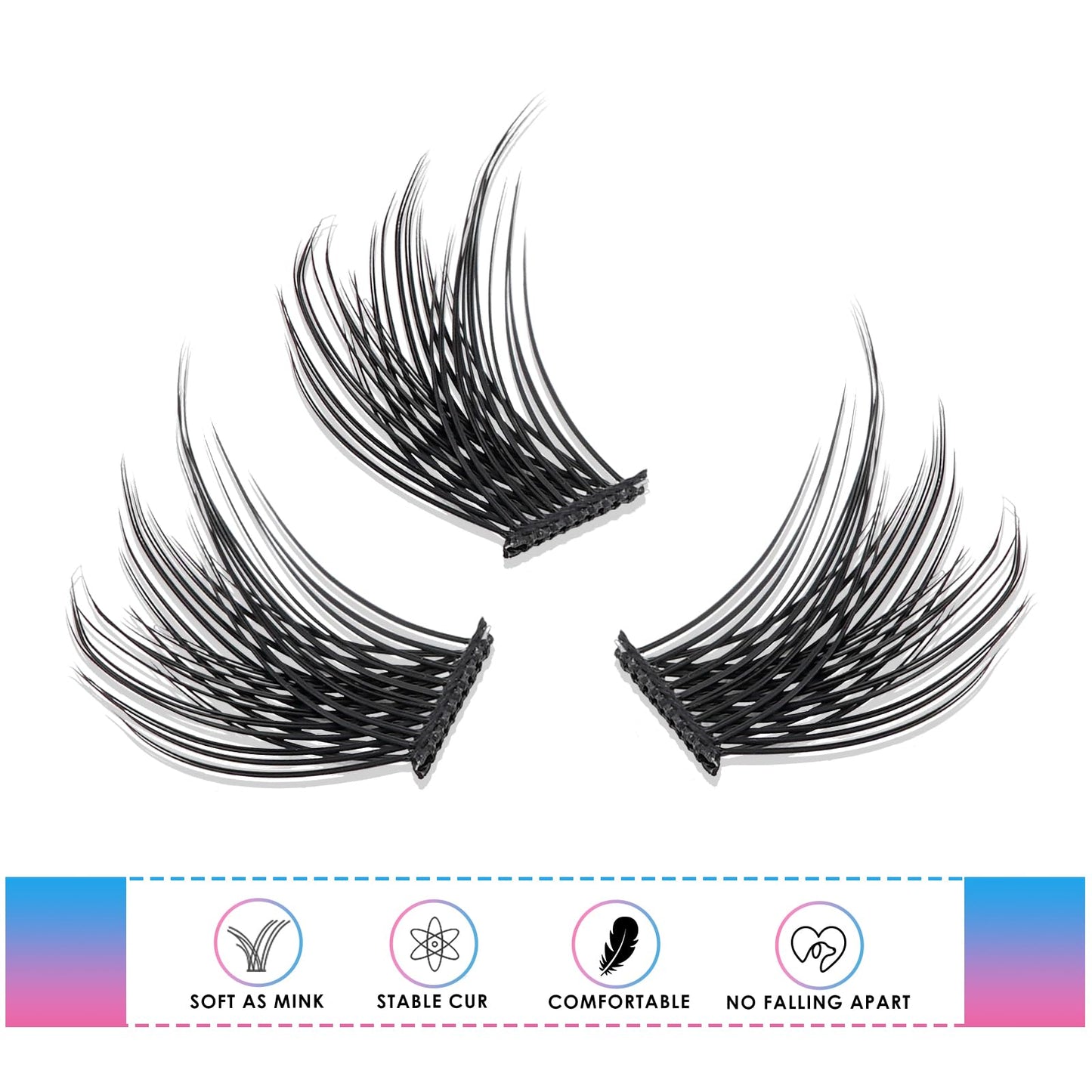 LANKIZ Lash Clusters, 168pcs Individual Lashes C+D Mix Curl for DIY Lash Extensions, Wispy Cluster Lashes, 10-16mm Mix Length Cluster Eyelash Extensions, Natural Lashes that Look Like Extensions