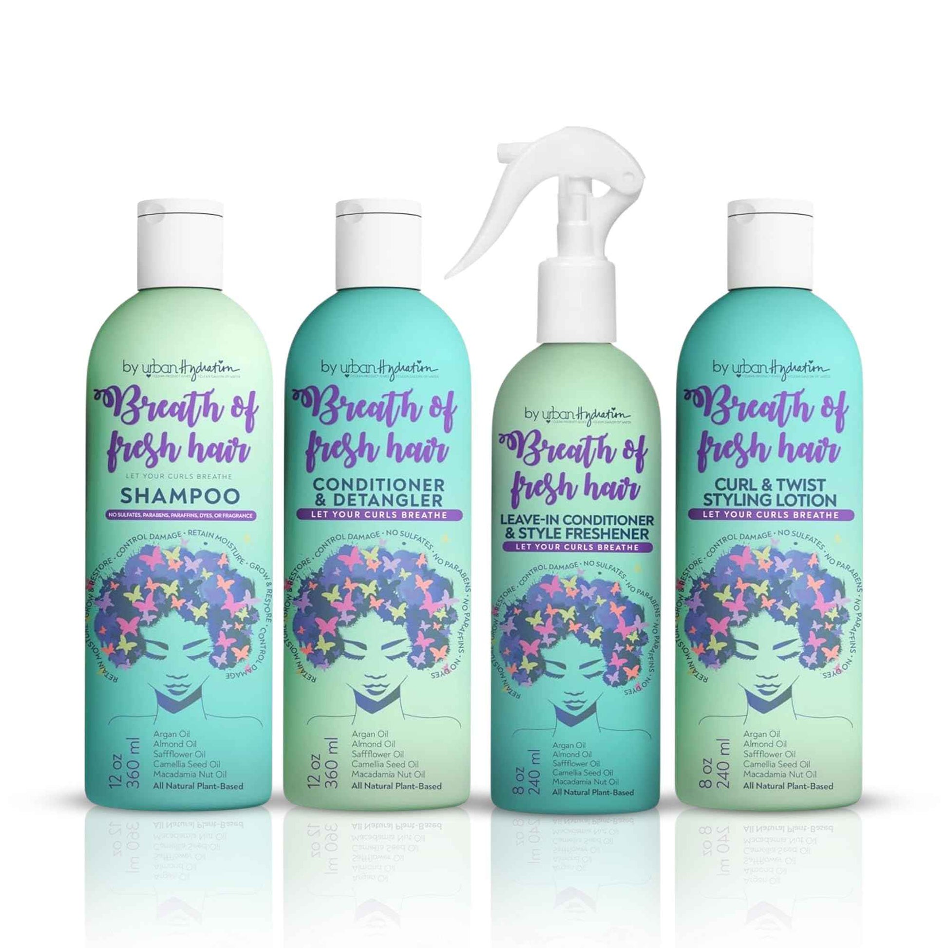 Urban Hydration Breath of Fresh 4 Piece Kit | Prevents Breakage, Tames Frizz, Softens Curly/Coily Hair