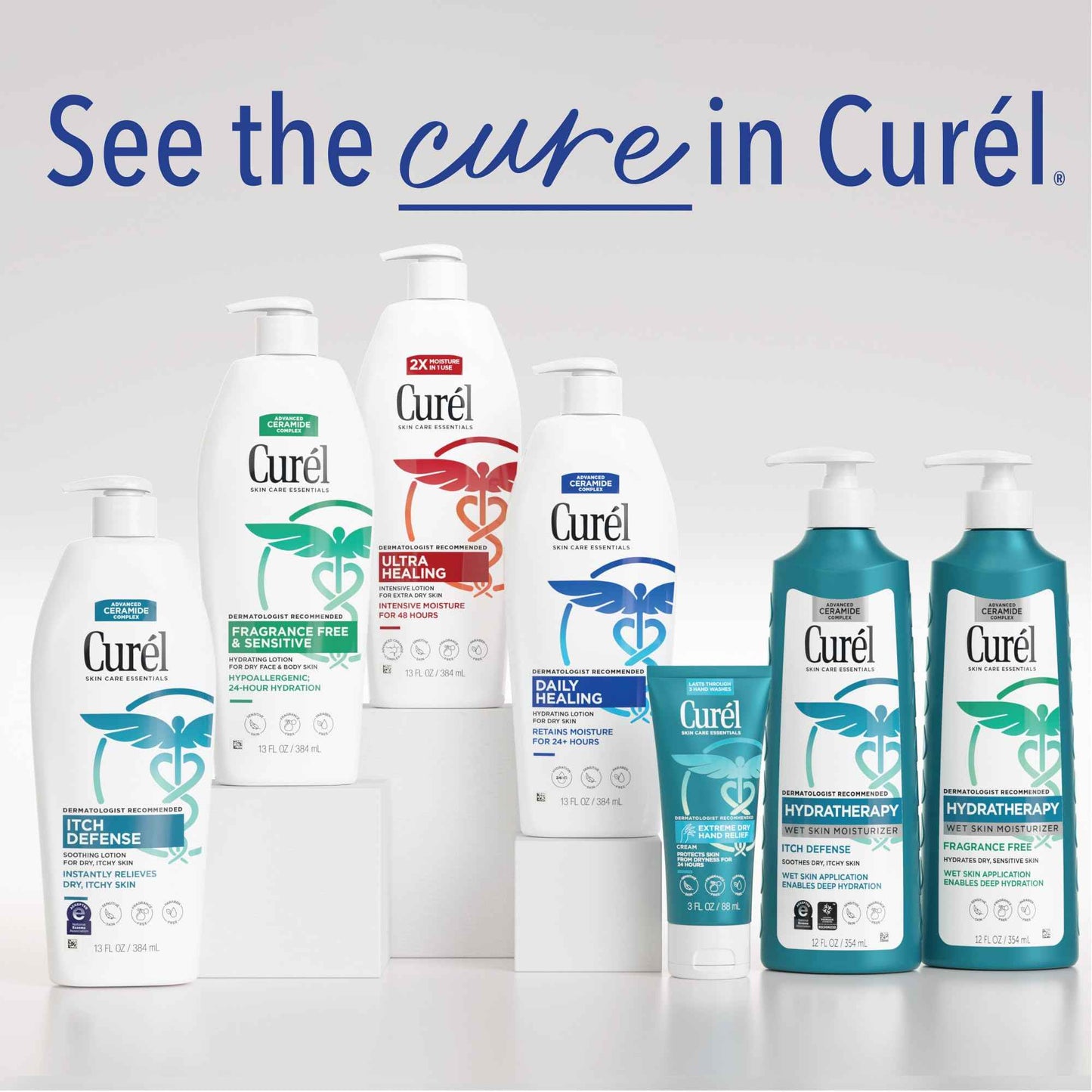 Curel Ultra Healing Intensive Fragrance-Free Lotion For Extra-Dry Skin, Dermatologist Recommended, Ideal for Sensitive Skin, Cruelty Free, Paraben Free, 13 Oz, Pack of 3